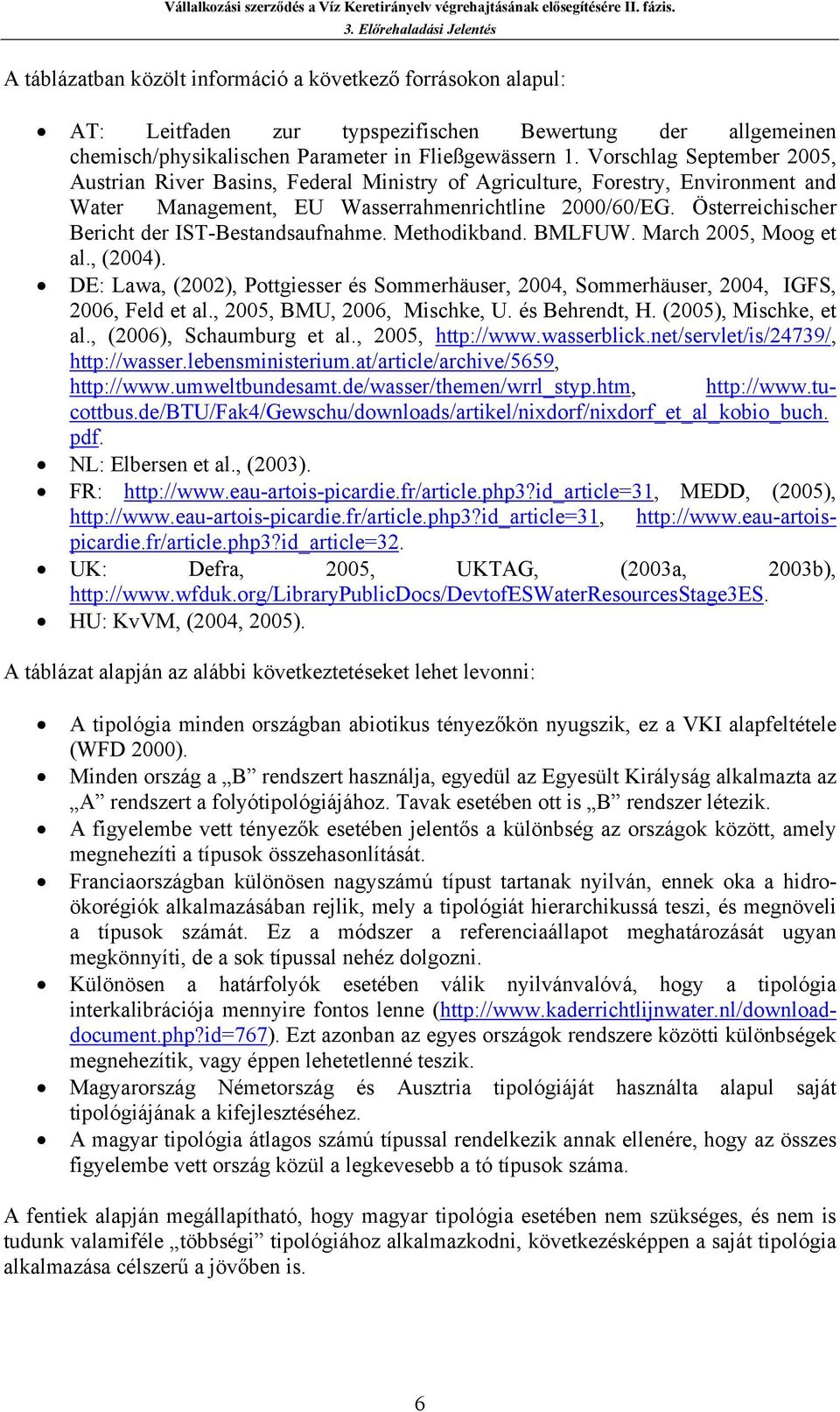 Österreichischer Bericht der IST-Bestandsaufnahme. Methodikband. BMLFUW. March 2005, Moog et al., (2004).