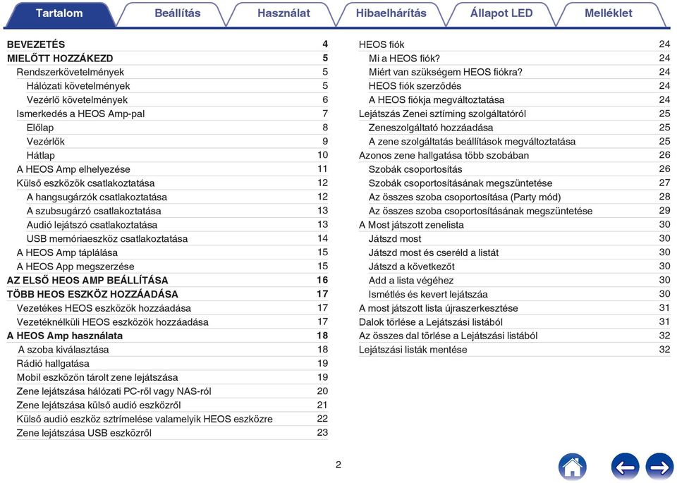 memóriaeszköz csatlakoztatása 14 A HEOS Amp táplálása 15 A HEOS App megszerzése 15 AZ ELSŐ HEOS AMP BEÁLLÍTÁSA 16 TÖBB HEOS ESZKÖZ HOZZÁADÁSA 17 Vezetékes HEOS eszközök hozzáadása 17 Vezetéknélküli