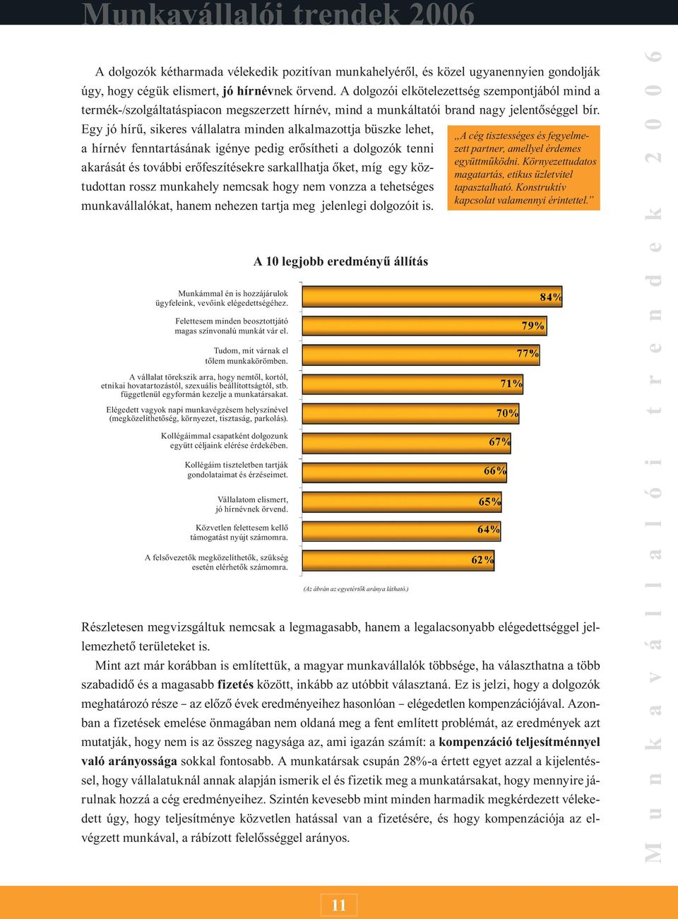 Egy jó hírû, sikeres vállalatra minden alkalmazottja büszke lehet, A cég tisztességes és fegyelmezett partner, amellyel érdemes a hírnév fenntartásának igénye pedig erõsítheti a dolgozók tenni