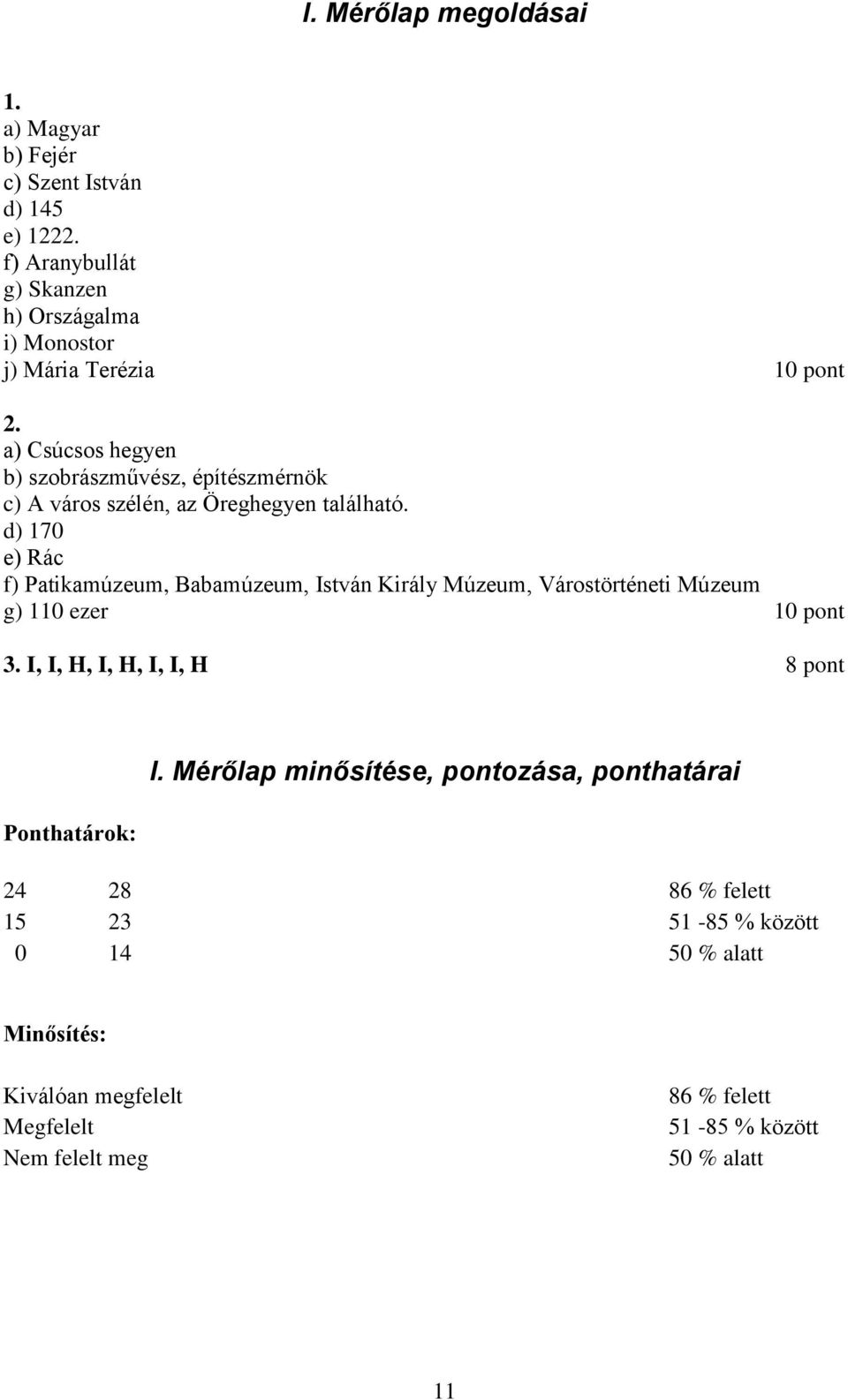 a) Csúcsos hegyen b) szobrászművész, építészmérnök c) A város szélén, az Öreghegyen található.