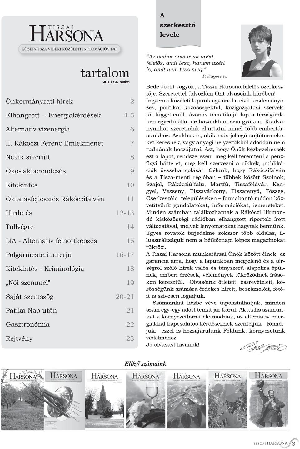 HARSONA KÖZÉP-TISZA VIDÉKI KÖZÉLETI INFORMÁCIÓS LAP KENGYEL, BAGI-MAJOR.  2011/3. szám - PDF Free Download