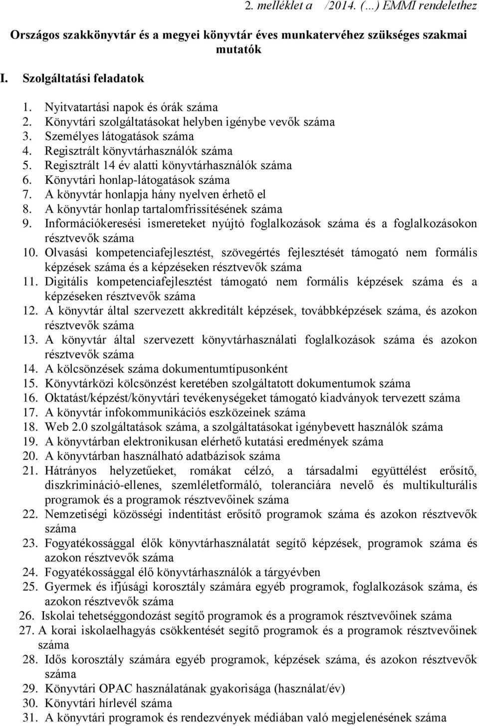 Könyvtári honlap-látogatások száma 7. A könyvtár honlapja hány nyelven érhető el 8. A könyvtár honlap tartalomfrissítésének száma 9.