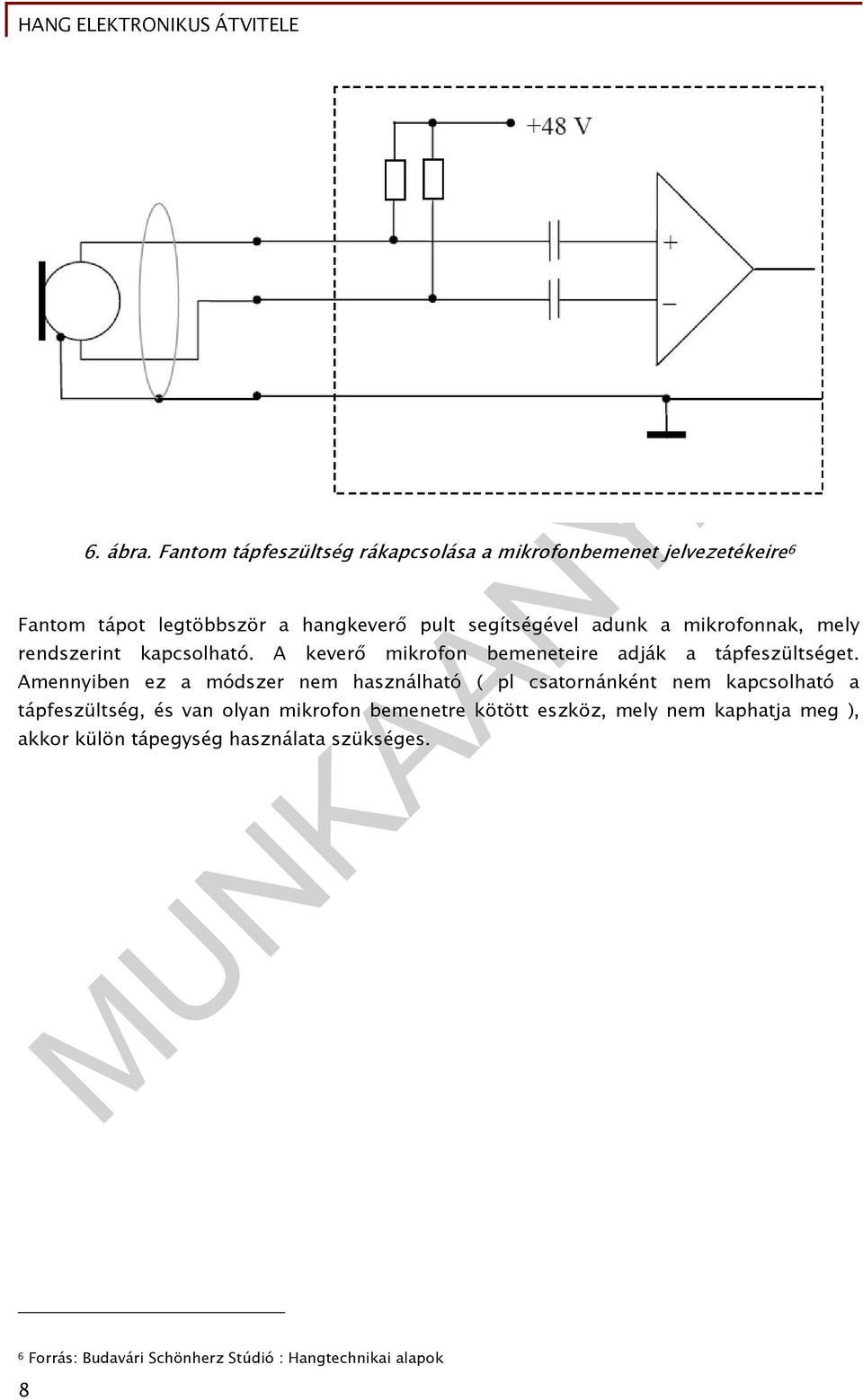 adunk a mikrofonnak, mely rendszerint kapcsolható. A keverő mikrofon bemeneteire adják a tápfeszültséget.