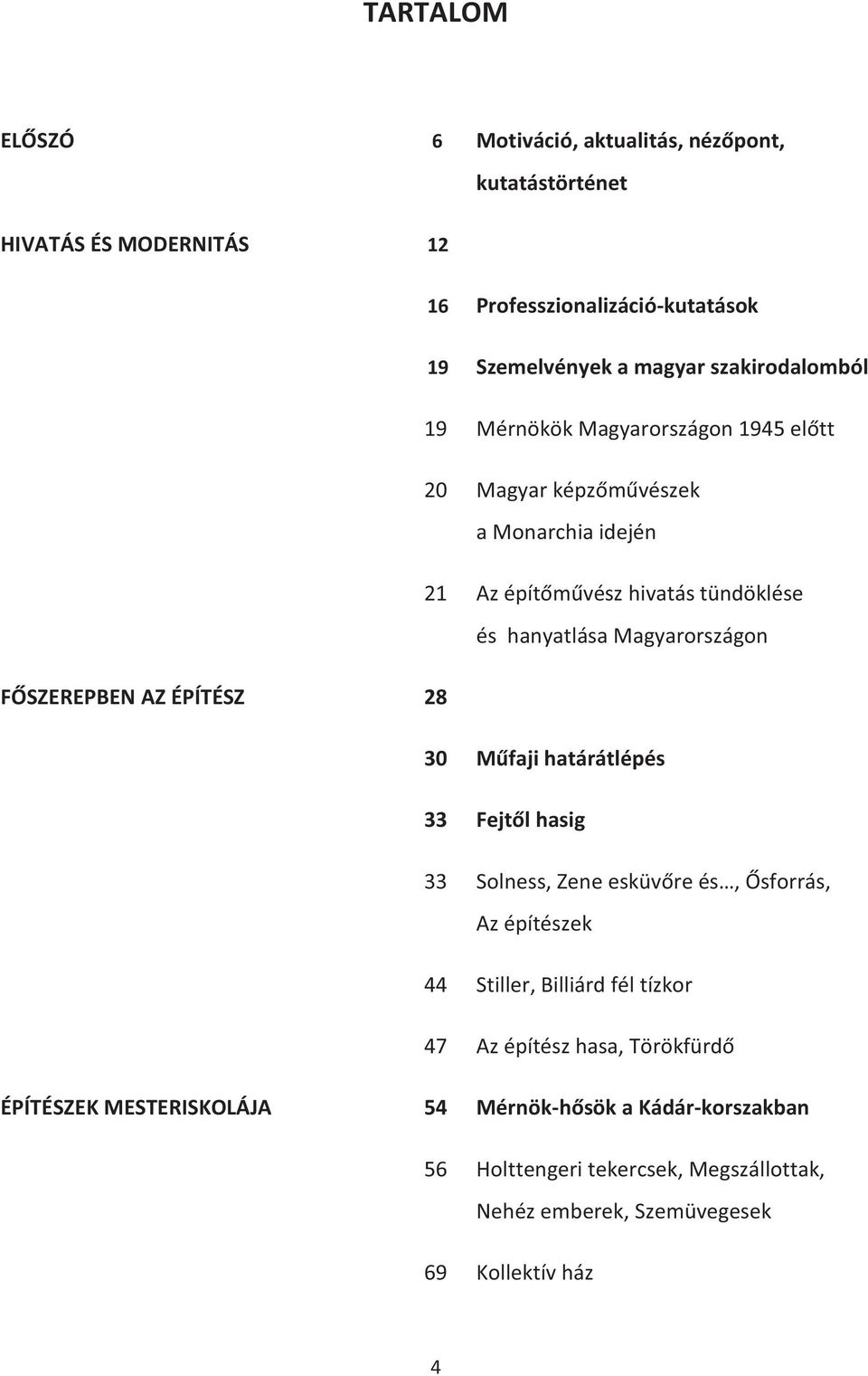 Magyarországon FŐSZEREPBEN AZ ÉPÍTÉSZ 28 30 Műfaji határátlépés 33 Fejtől hasig 33 Solness, Zene esküvőre és, Ősforrás, Az építészek 44 Stiller, Billiárd fél