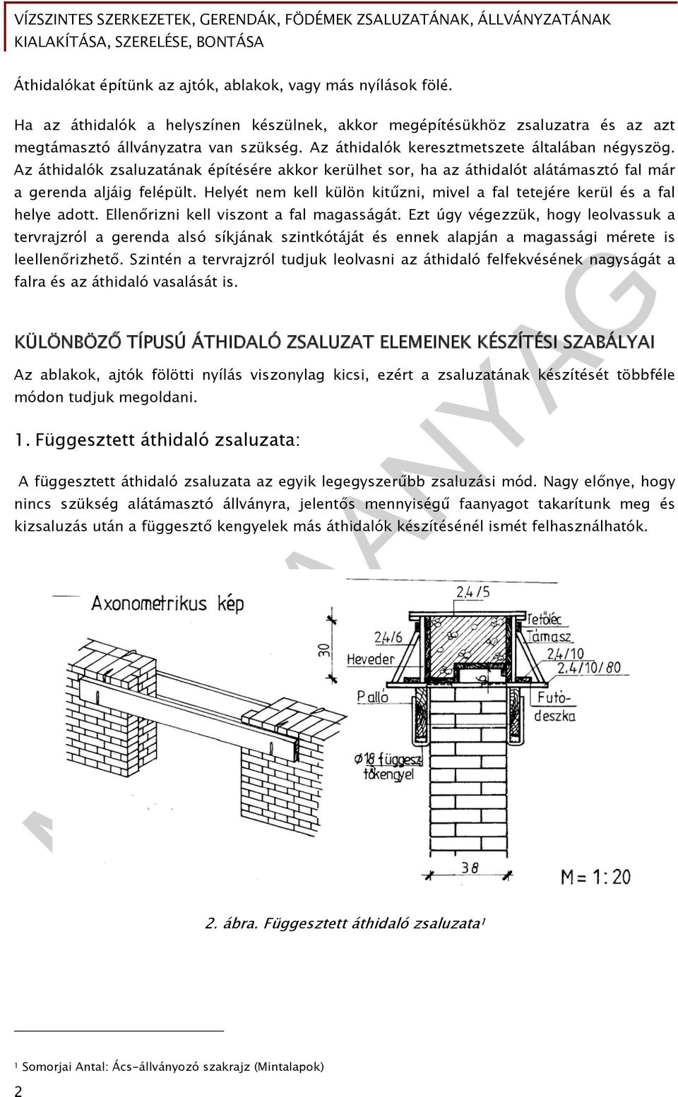 Helyét nem kell külön kitűzni, mivel a fal tetejére kerül és a fal helye adott. Ellenőrizni kell viszont a fal magasságát.