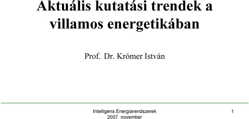 energetikában Prof.