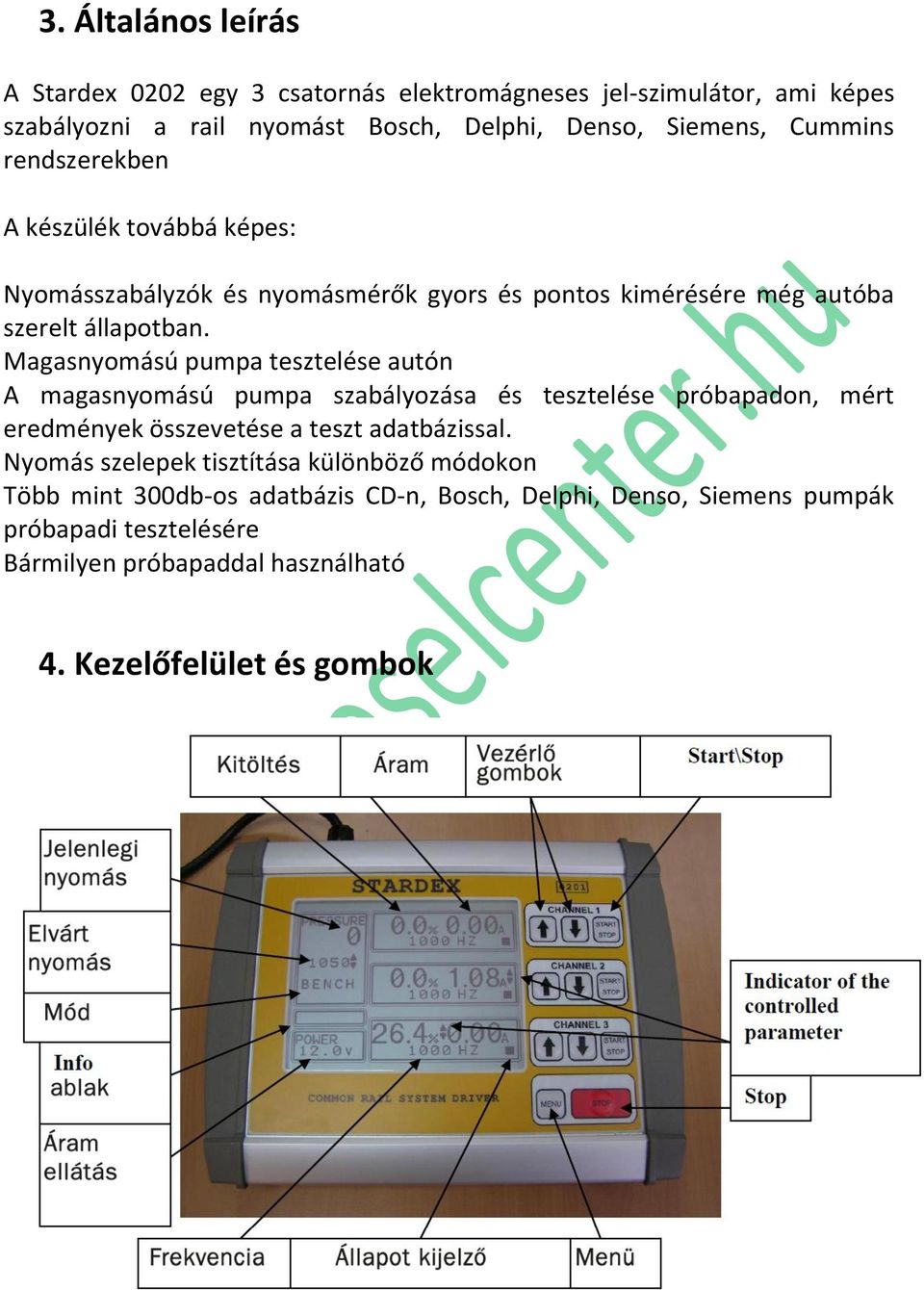 Magasnyomású pumpa tesztelése autón A magasnyomású pumpa szabályozása és tesztelése próbapadon, mért eredmények összevetése a teszt adatbázissal.