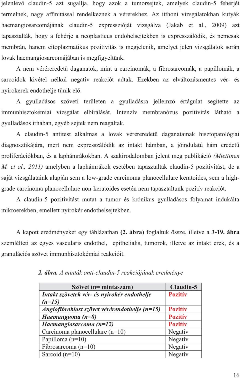 , 2009) azt tapasztalták, hogy a fehérje a neoplasticus endohelsejtekben is expresszálódik, és nemcsak membrán, hanem citoplazmatikus pozitivitás is megjelenik, amelyet jelen vizsgálatok során lovak