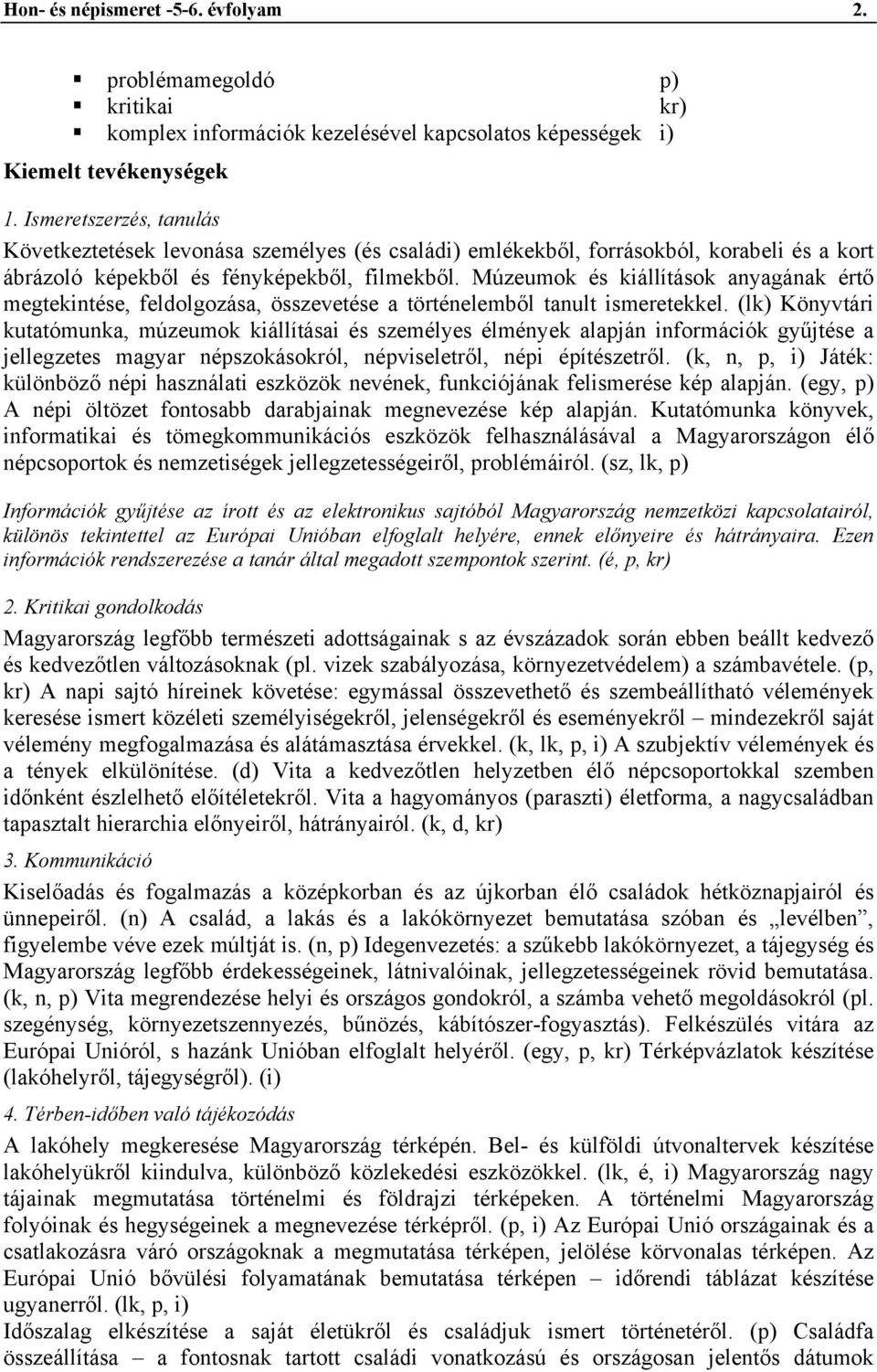 Múzeumok és kiállítások anyagának értő megtekintése, feldolgozása, összevetése a történelemből tanult ismeretekkel.