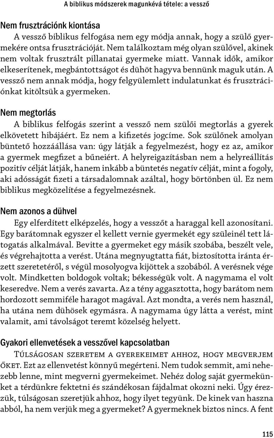 A vessző nem annak módja, hogy felgyülemlett indulatunkat és frusztrációnkat kitöltsük a gyermeken.