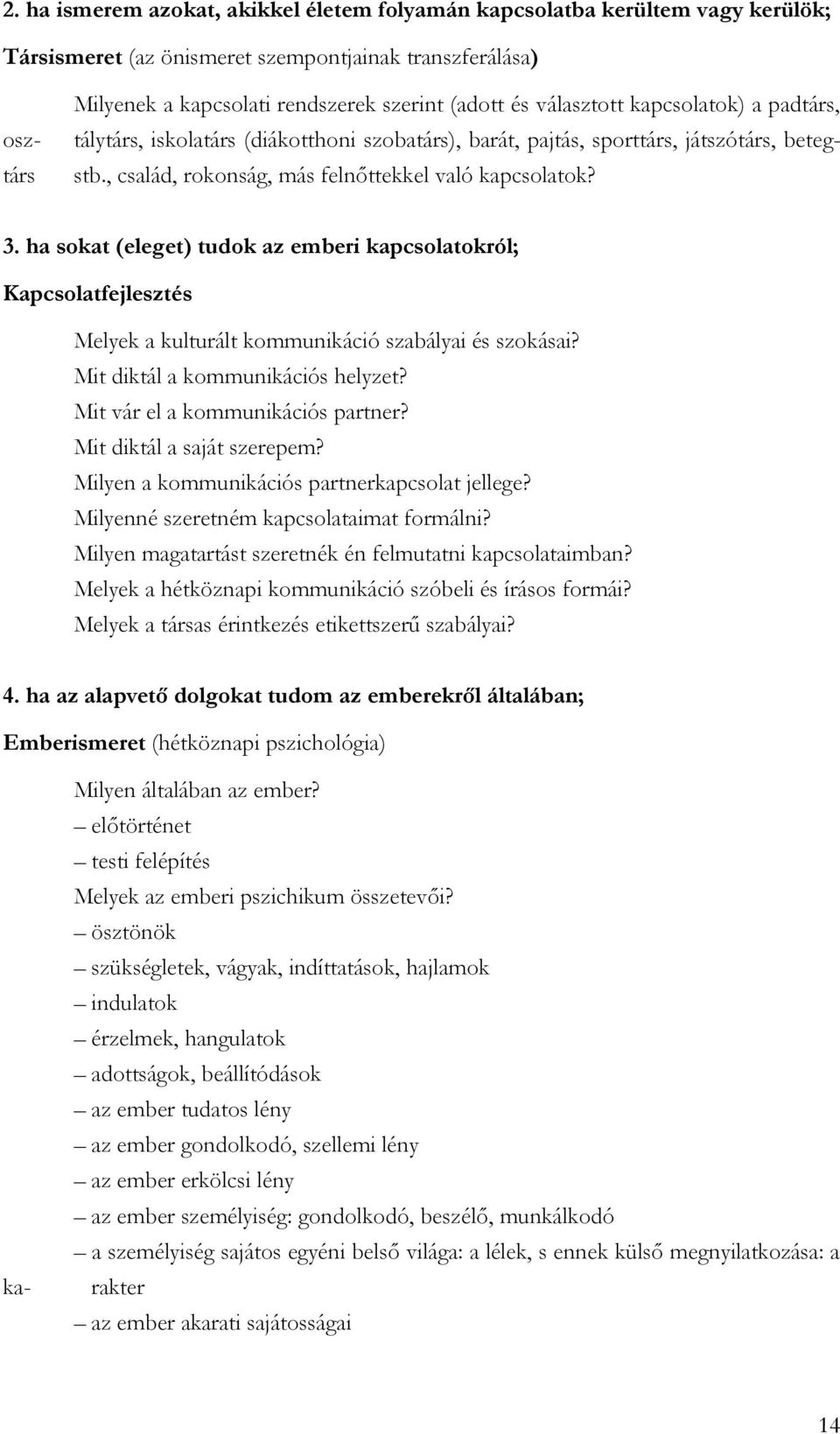 ha sokat (eleget) tudok az emberi kapcsolatokról; Kapcsolatfejlesztés Melyek a kulturált kommunikáció szabályai és szokásai? Mit diktál a kommunikációs helyzet? Mit vár el a kommunikációs partner?