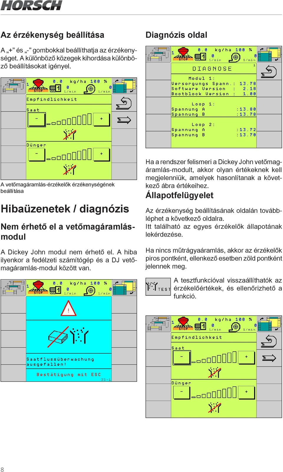 A hiba ilyenkor a fedélzeti számítógép és a DJ vetőmagáramlás-modul között van.