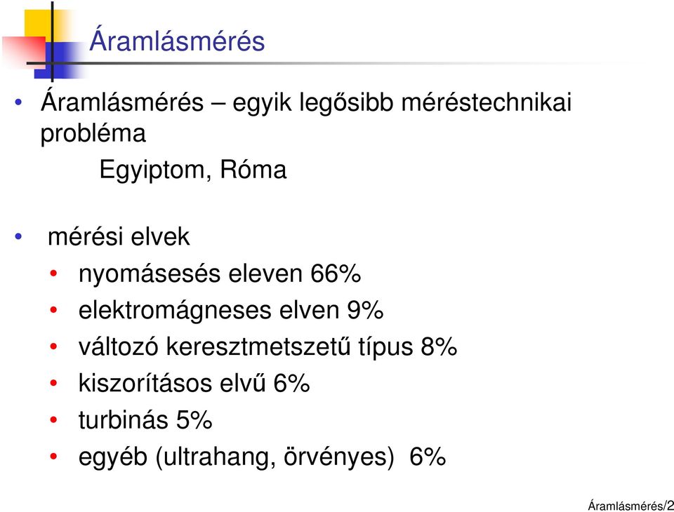 elektromágneses elven 9% változó keresztmetszetű típus 8%