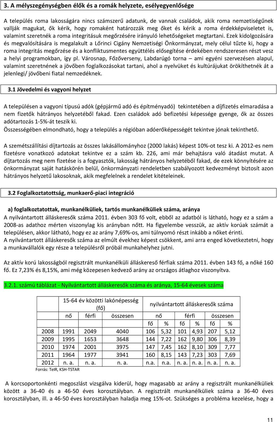 Ezek kidolgozására és megvalósítására is megalakult a Lőrinci Cigány Nemzetiségi Önkormányzat, mely célul tűzte ki, hogy a roma integritás megőrzése és a konfliktusmentes együttélés elősegítése