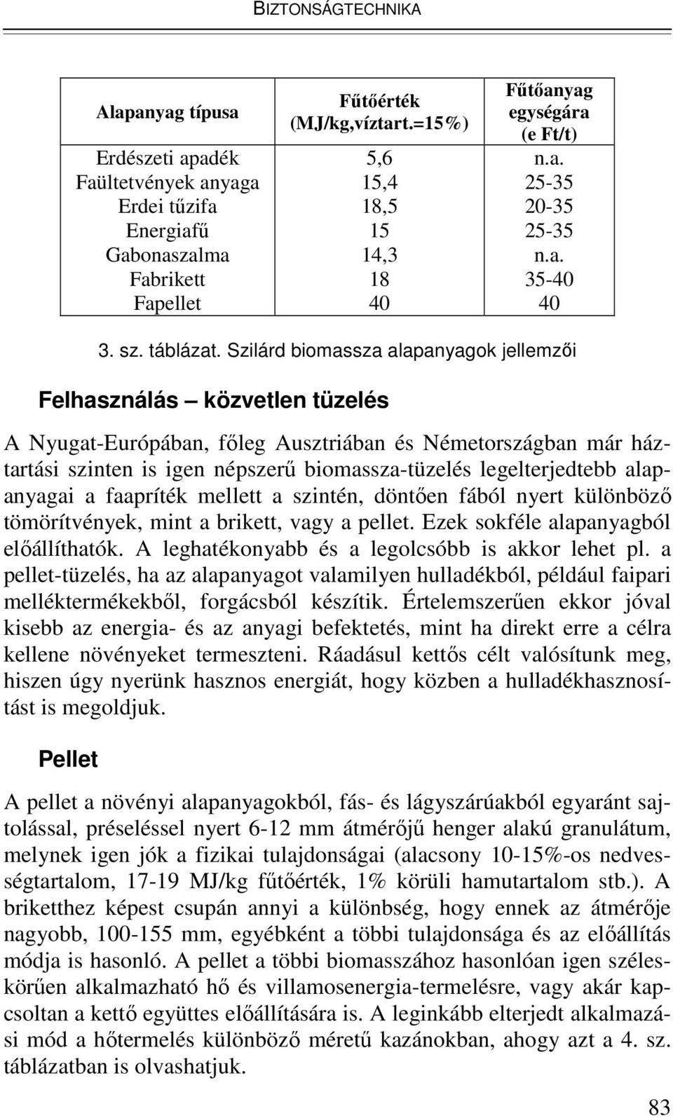 Szilárd biomassza alapanyagok jellemzői Felhasználás közvetlen tüzelés A Nyugat-Európában, főleg Ausztriában és Németországban már háztartási szinten is igen népszerű biomassza-tüzelés