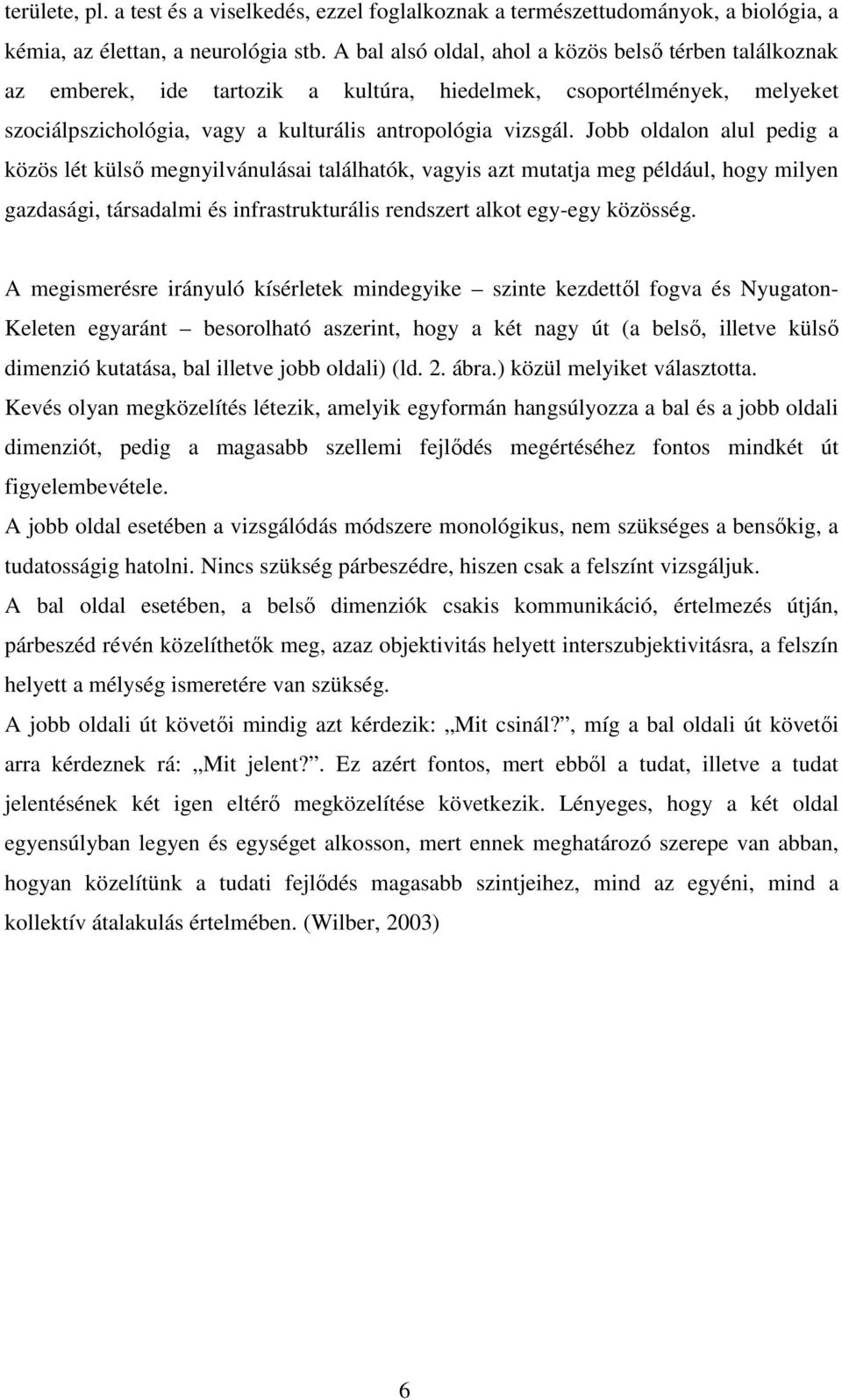 Jobb oldalon alul pedig a közös lét külsı megnyilvánulásai találhatók, vagyis azt mutatja meg például, hogy milyen gazdasági, társadalmi és infrastrukturális rendszert alkot egy-egy közösség.