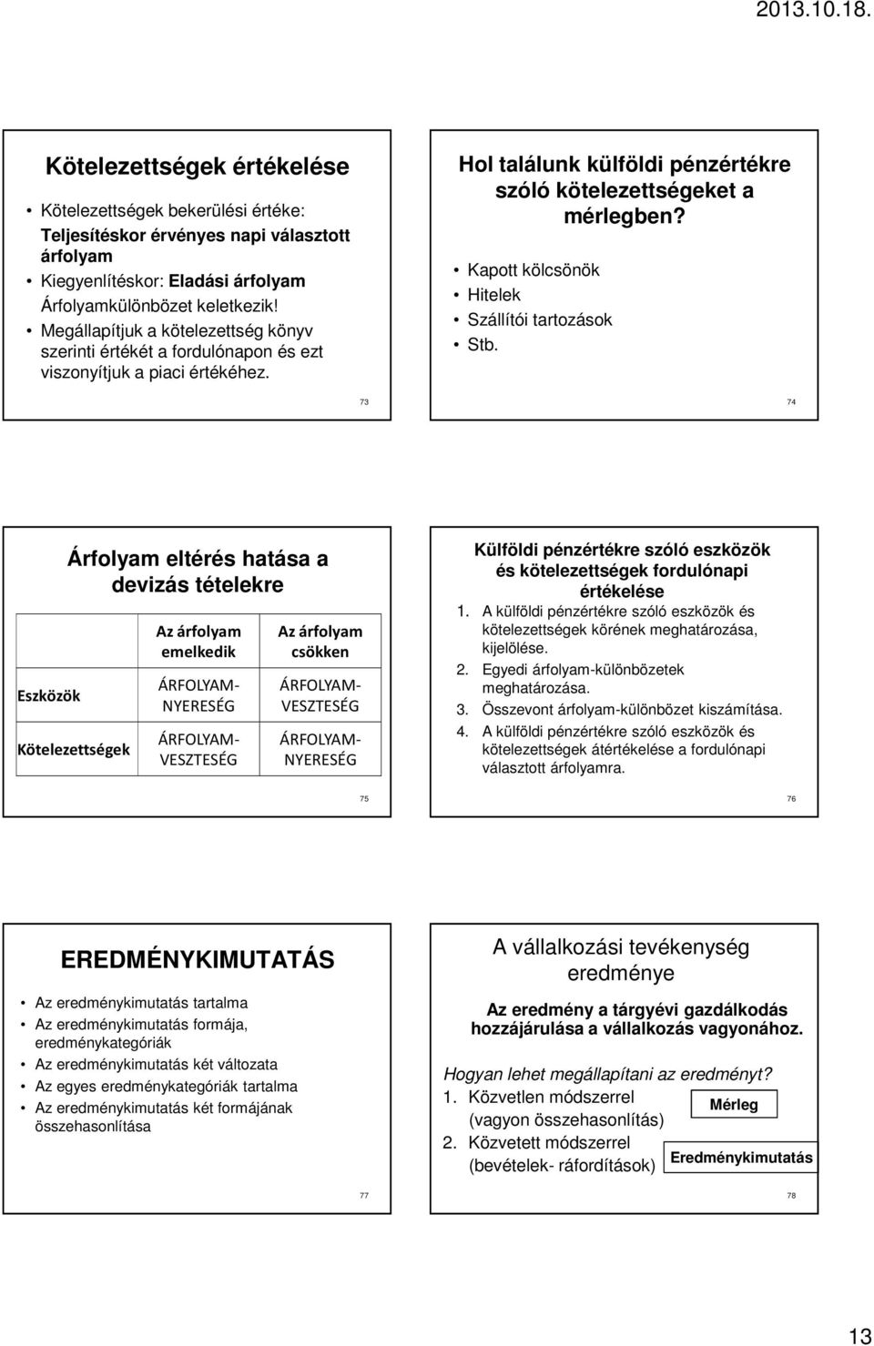 Kapott kölcsönök Hitelek Szállítói tartozások Stb.