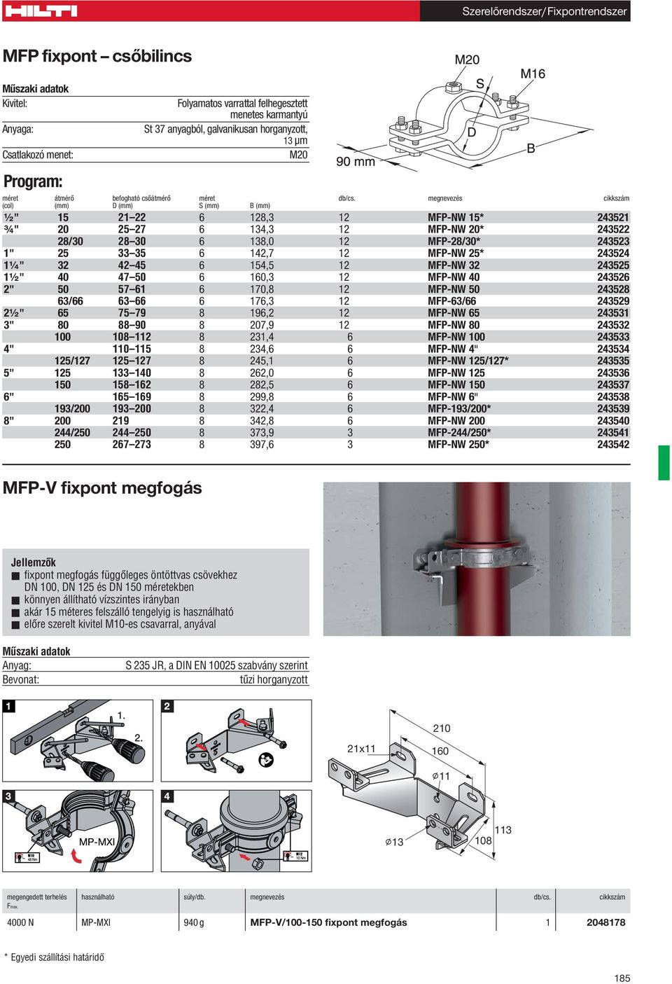 megnevezés cikkszám (col) (mm) D (mm) S (mm) B (mm) 15 21 22 6 12,3 12 MFP-NW 15* 243521 20 25 27 6 134,3 12 MFP-NW 20* 243522 2/30 2 30 6 13,0 12 MFP-2/30* 243523 1 25 33 35 6 142,7 12 MFP-NW 25*