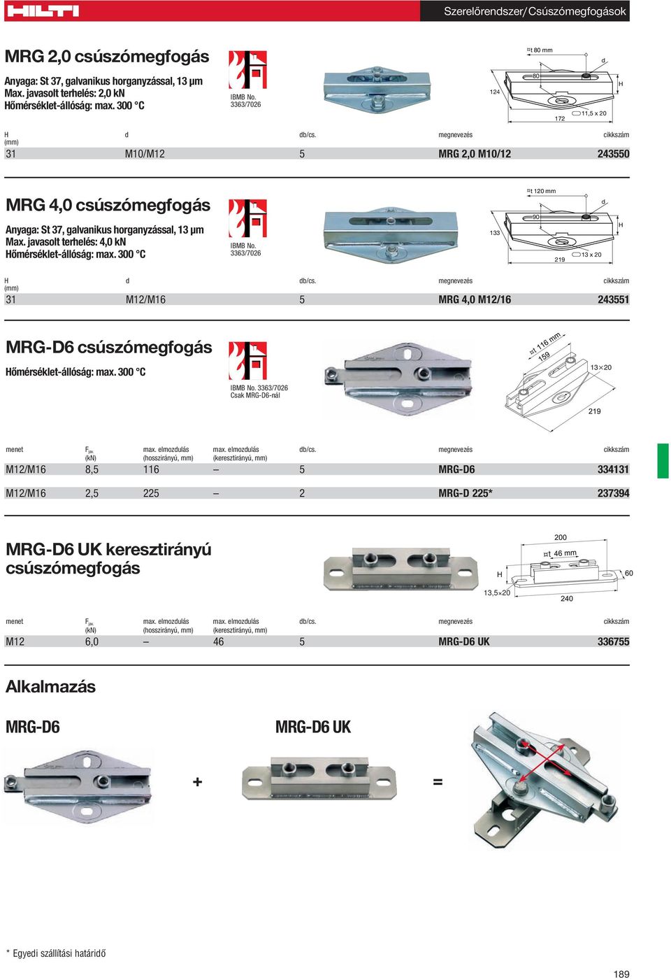 3363/7026 133 t 120 mm 219 13 x 20 d d db/cs. megnevezés cikkszám (mm) 31 / 5 MRG 4,0 /16 243551 ômérséklet-állóság: max. 300 C IBMB No. 3363/7026 Csak MRG-D6-nál 13 20 menet F jav. max. elmozdulás max.
