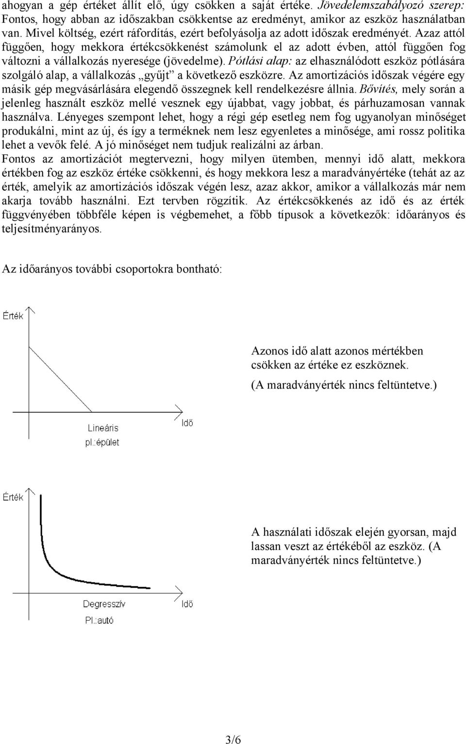 Azaz attól függően, hogy mekkora értékcsökkenést számolunk el az adott évben, attól függően fog változni a vállalkozás nyeresége (jövedelme).