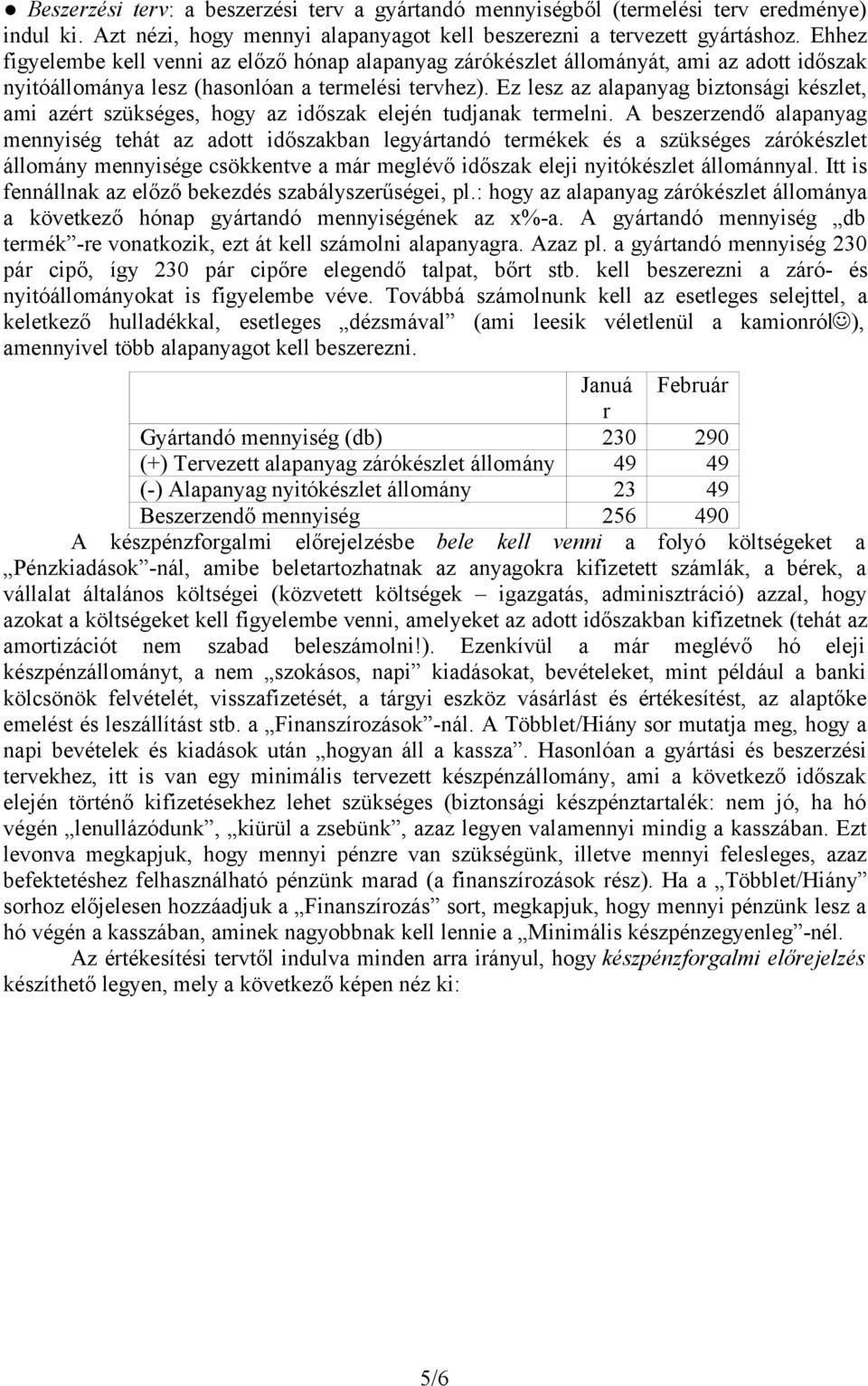 Ez lesz az alapanyag biztonsági készlet, ami azért szükséges, hogy az időszak elején tudjanak termelni.