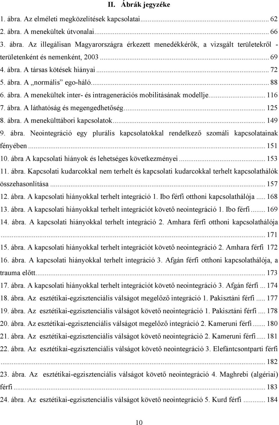 .. 125 8. ábra. A menekülttábori kapcsolatok... 149 9. ábra. Neointegráció egy plurális kapcsolatokkal rendelkező szomáli kapcsolatainak fényében... 151 10.