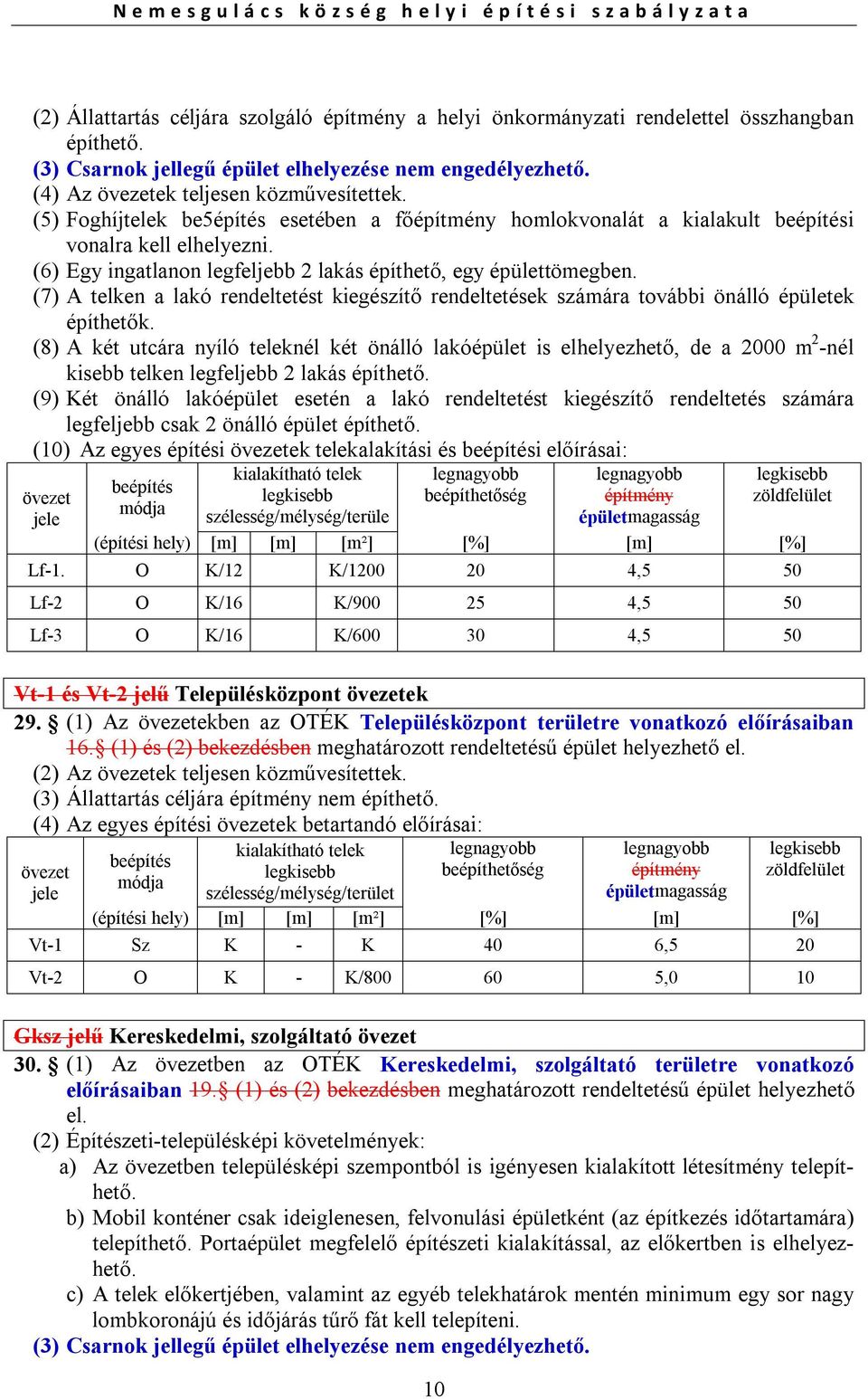 (7) A telken a lakó rendeltetést kiegészítő rendeltetések számára további önálló épületek építhetők.