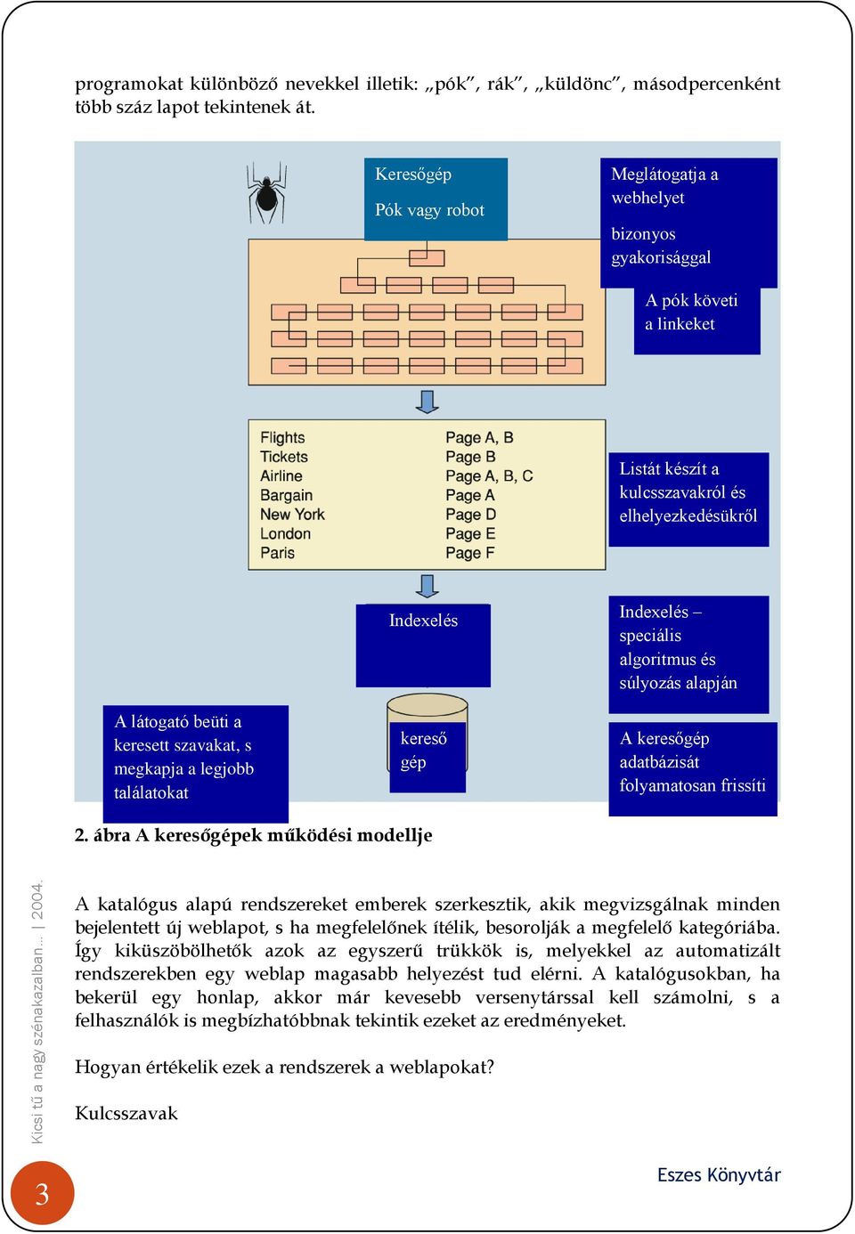 a legjobb találatokat Indexelés kereső gép Indexelés speciális algoritmus és súlyozás alapján A keresőgép adatbázisát folyamatosan frissíti 2.