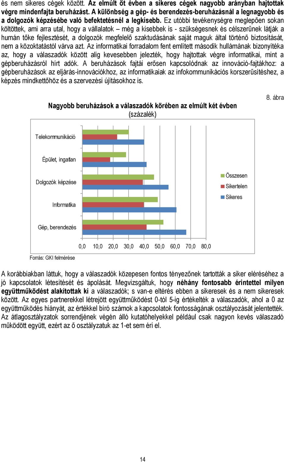 Ez utóbbi tevékenységre meglepően sokan költöttek, ami arra utal, hogy a vállalatok még a kisebbek is - szükségesnek és célszerűnek látják a humán tőke fejlesztését, a dolgozók megfelelő