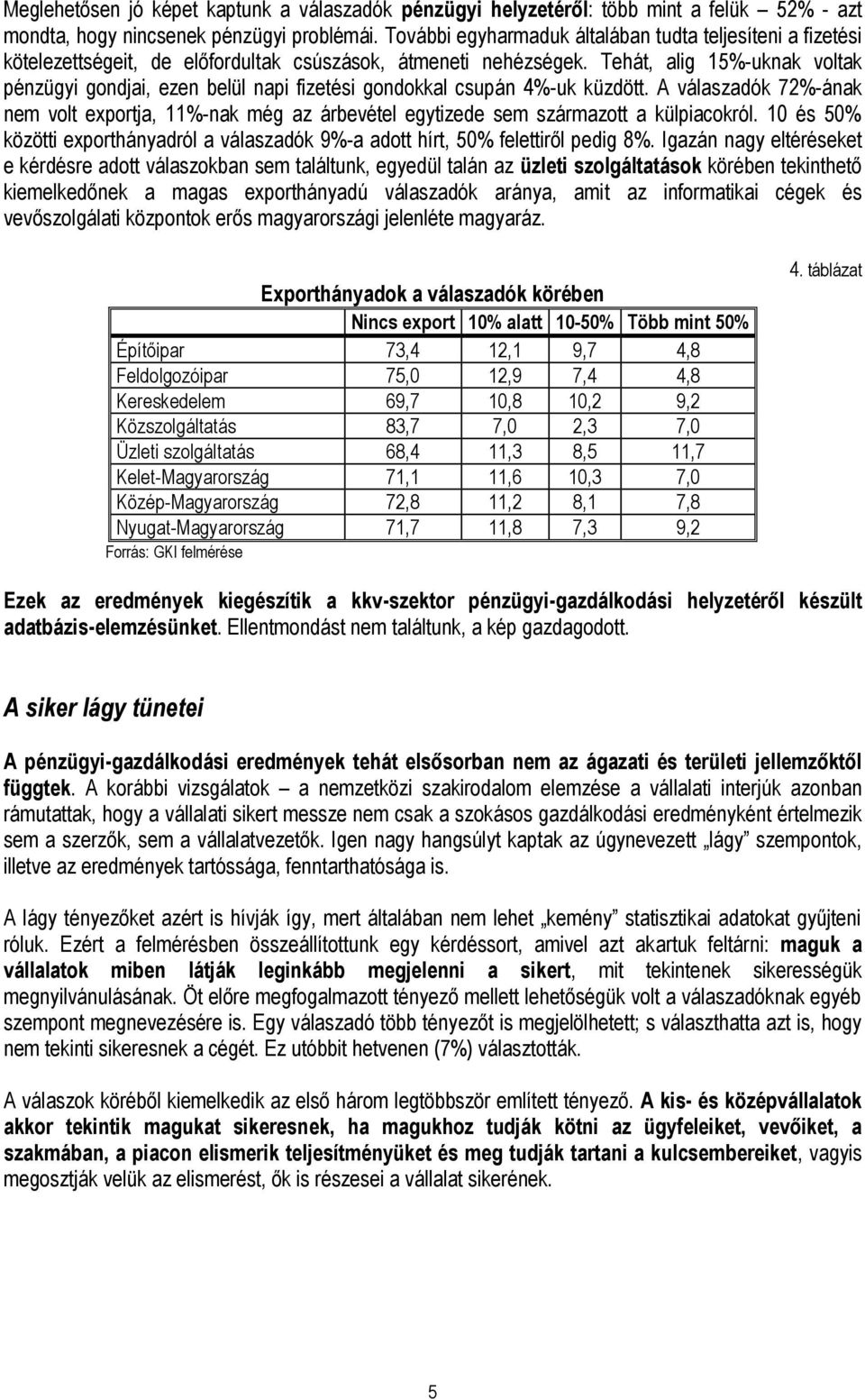 Tehát, alig 15%-uknak voltak pénzügyi gondjai, ezen belül napi fizetési gondokkal csupán 4%-uk küzdött.