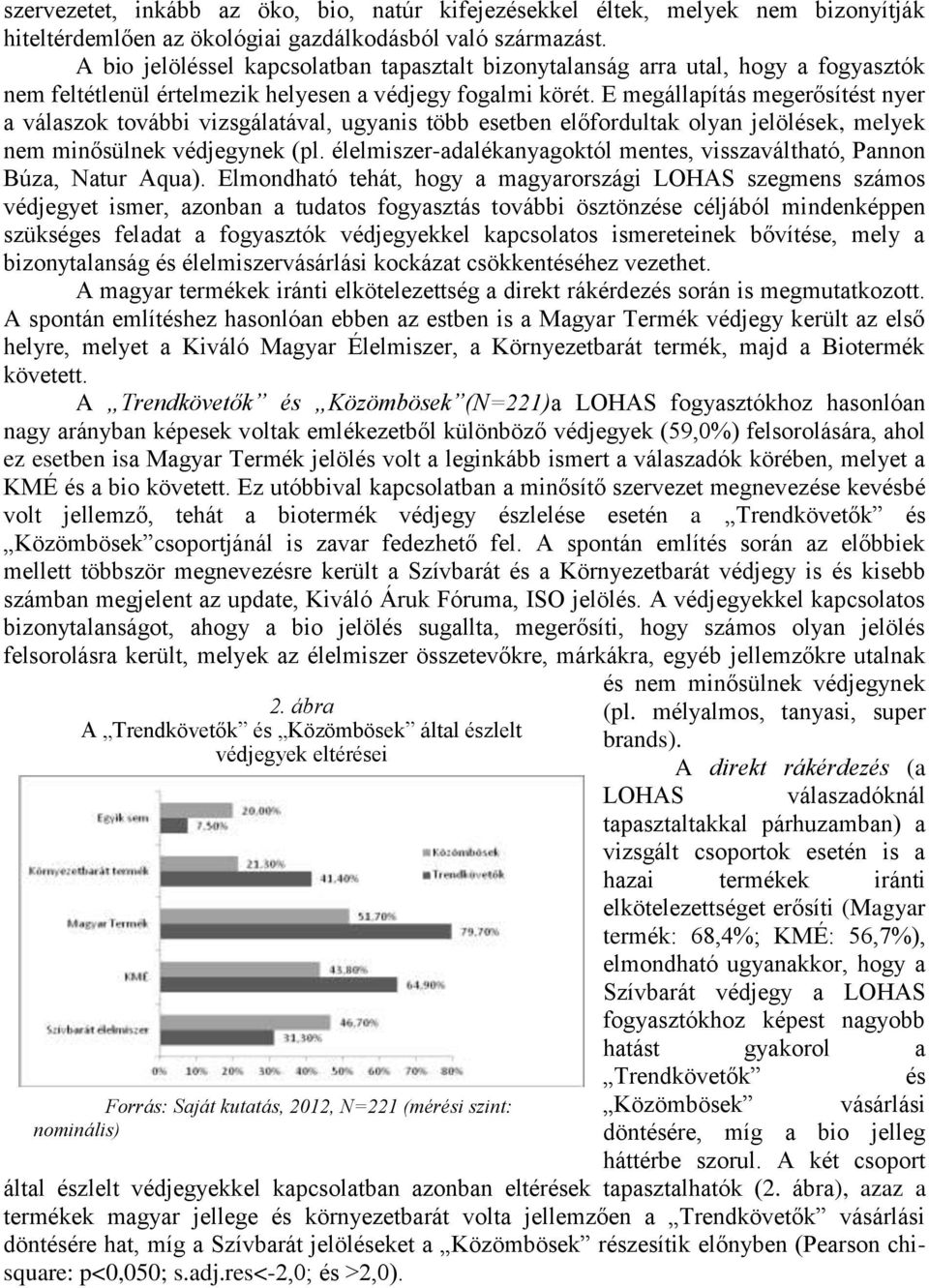 E megállapítás megerősítést nyer a válaszok további vizsgálatával, ugyanis több esetben előfordultak olyan jelölések, melyek nem minősülnek védjegynek (pl.