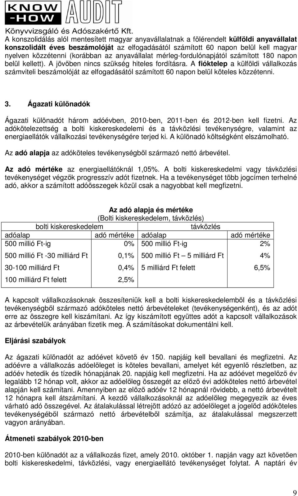 A fióktelep a külföldi vállalkozás számviteli beszámolóját az elfogadásától számított 60 napon belül köteles közzétenni. 3.