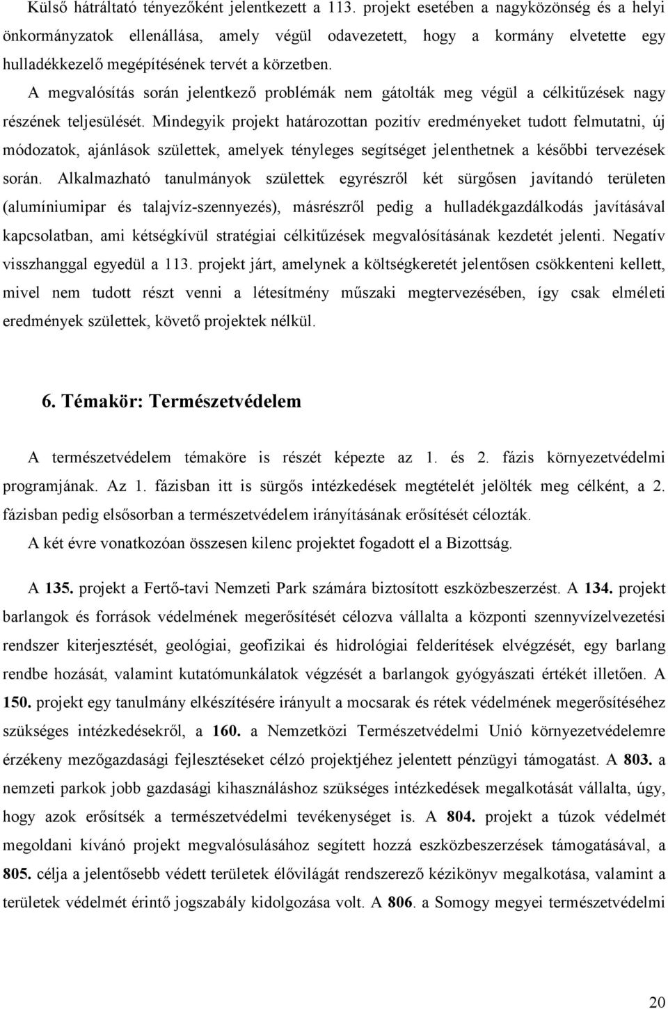 A megvalósítás során jelentkező problémák nem gátolták meg végül a célkitűzések nagy részének teljesülését.