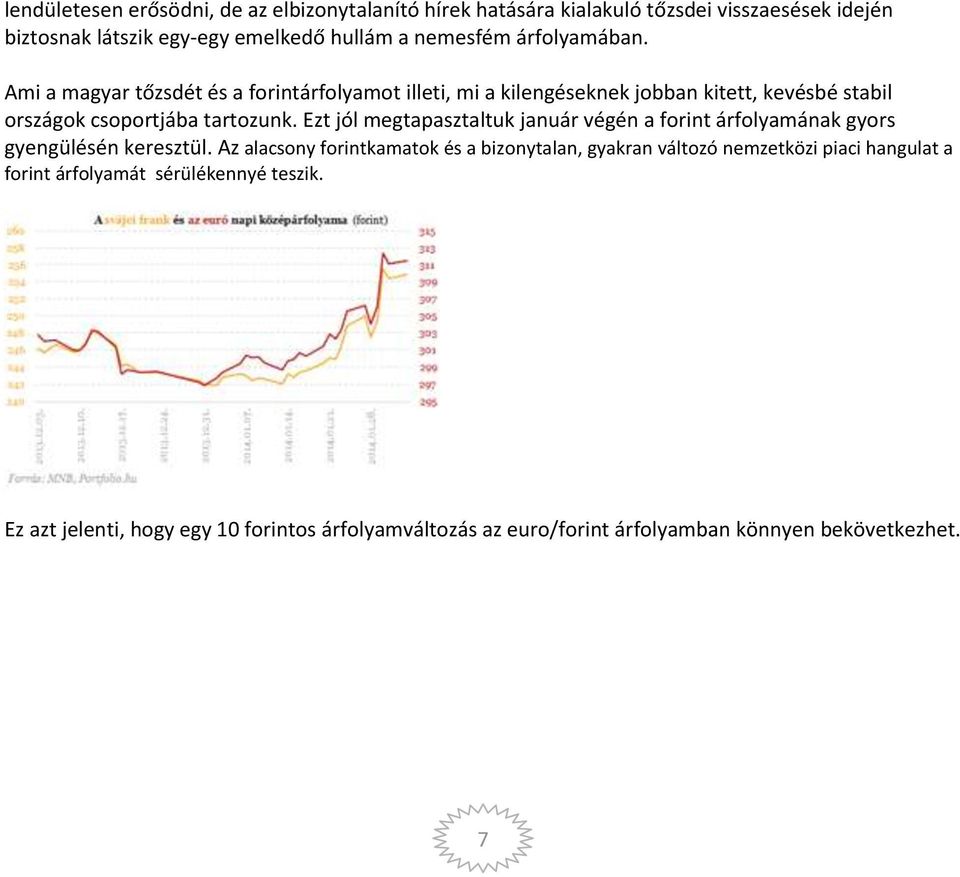 Ezt jól megtapasztaltuk január végén a forint árfolyamának gyors gyengülésén keresztül.