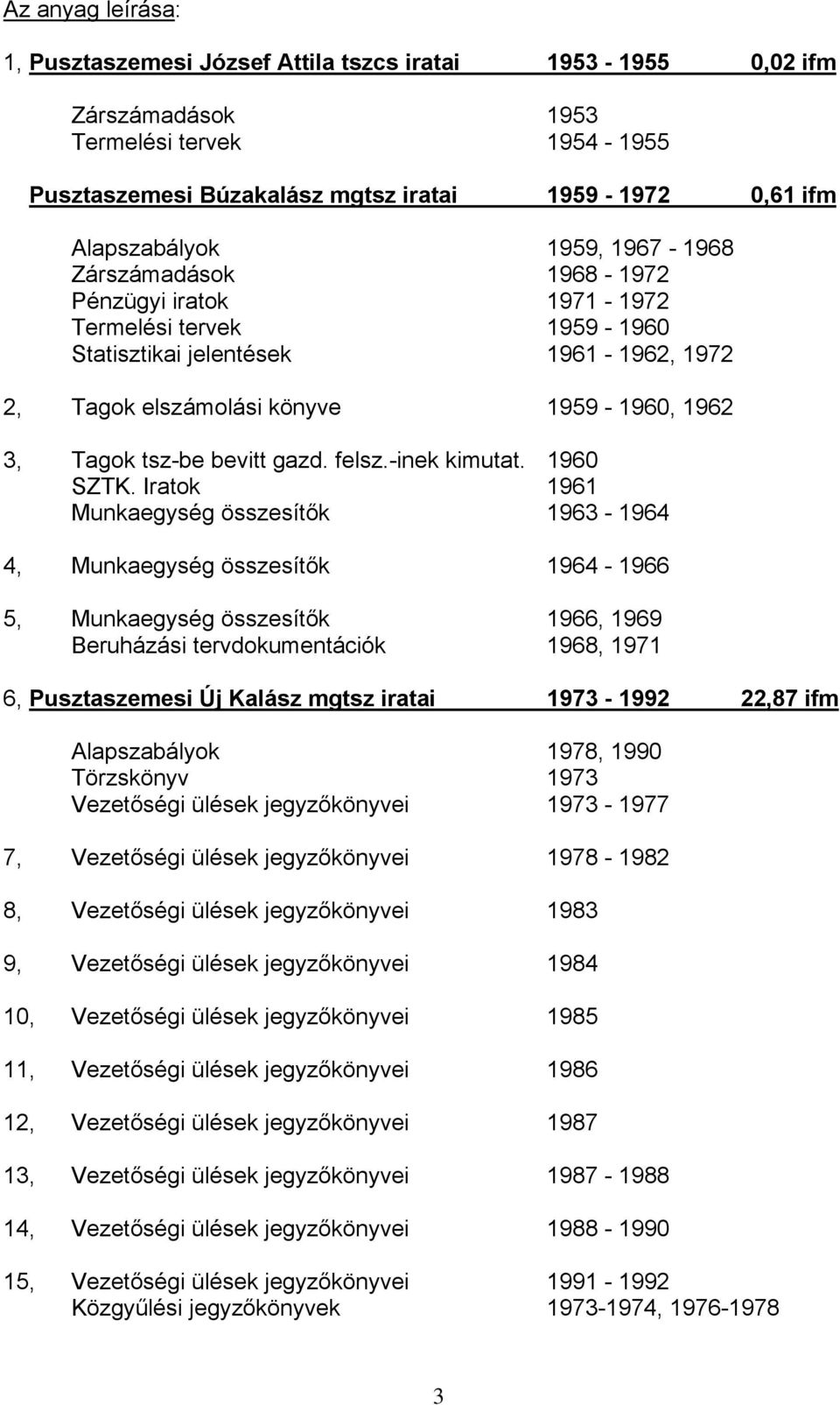 gazd. felsz.-inek kimutat. 1960 SZTK.