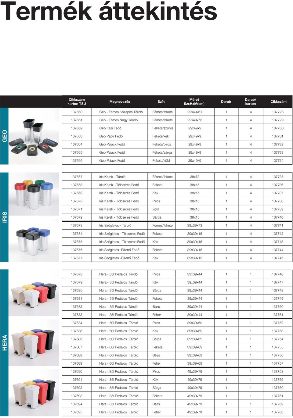 137665 Geo Palack Fedo Fekete/sárga 29x49x9 1 4 137733 137666 Geo Palack Fedo Fekete/zöld 29x49x9 1 4 137734 137667 Iris Kerek - Tároló Fémes/fekete 38x73 1 4 137735 137668 Iris Kerek - Tölcséres