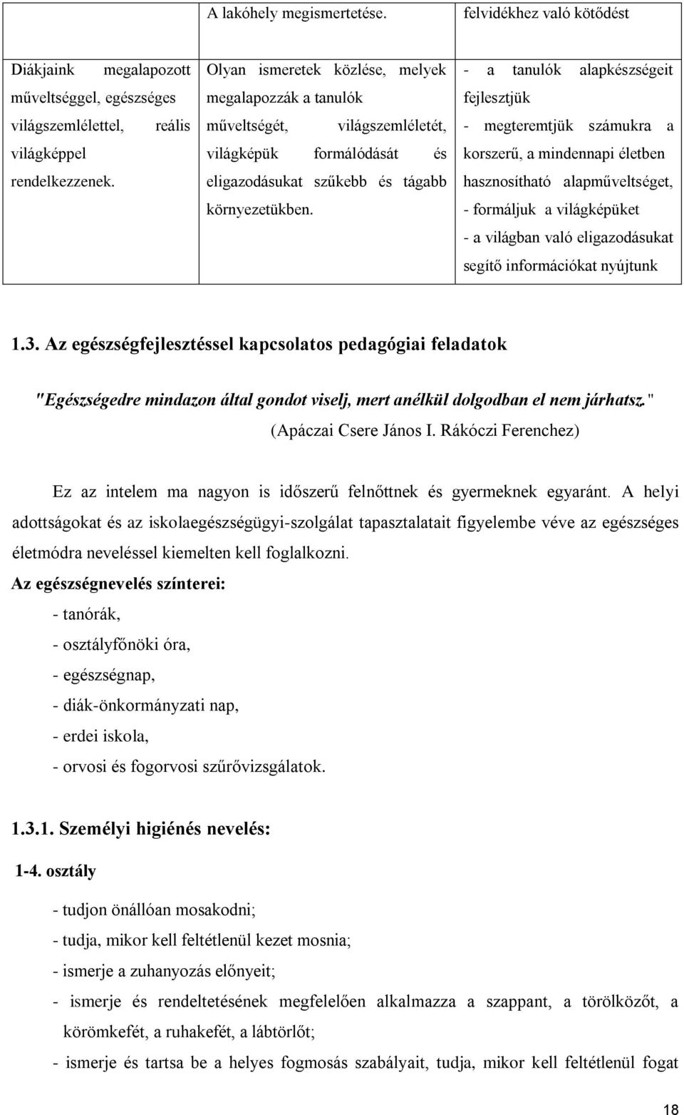 - a tanulók alapkészségeit fejlesztjük - megteremtjük számukra a korszerű, a mindennapi életben hasznosítható alapműveltséget, - formáljuk a világképüket - a világban való eligazodásukat segítő