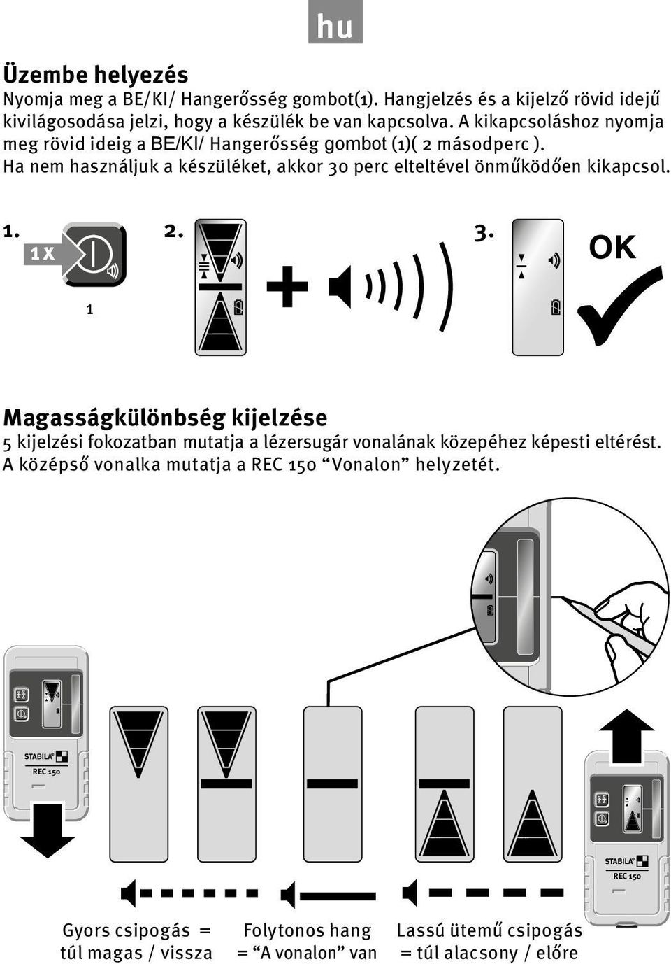 Ha nem használjuk a készüléket, akkor 30