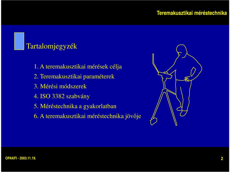 Teremakusztikai paraméterek 3. Mérési módszerek 4.