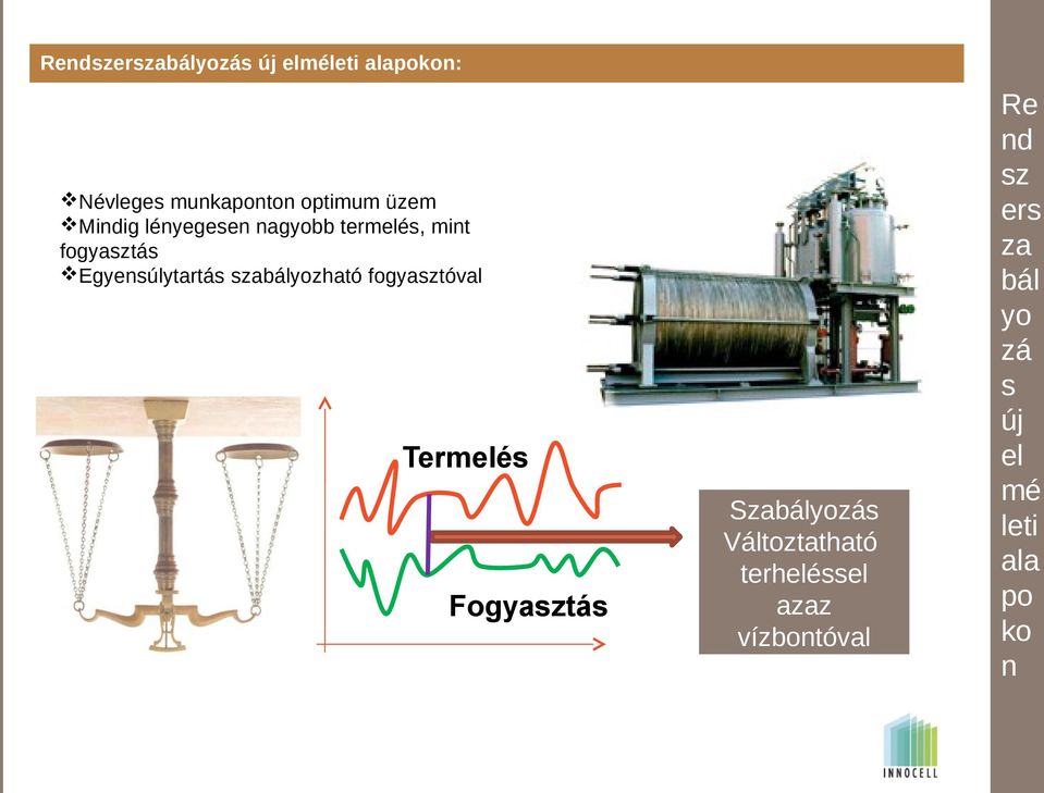 szabályozható fogyasztóval Termelés Fogyasztás Szabályozás Változtatható