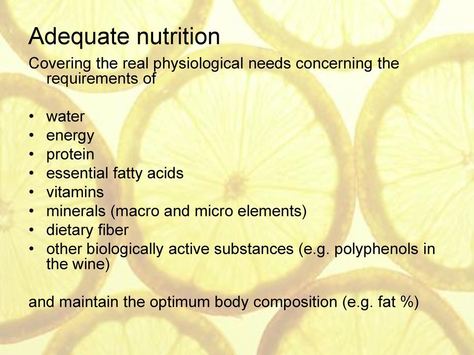 (macro and micro elements) dietary fiber other biologically active substances