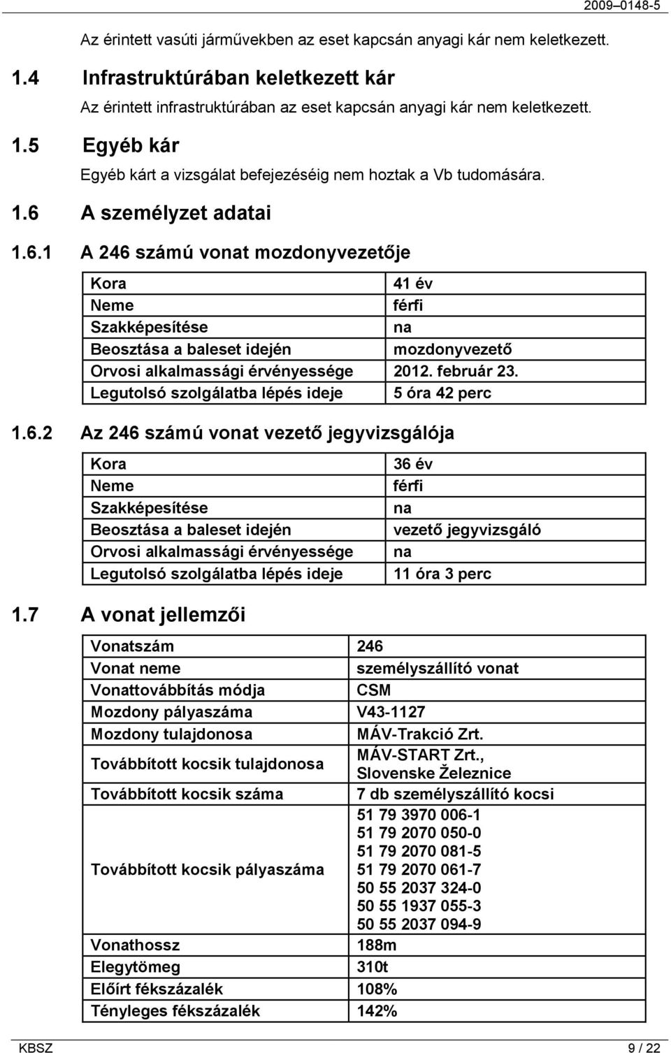 Legutolsó szolgálatba lépés ideje 5 óra 42 perc 1.6.