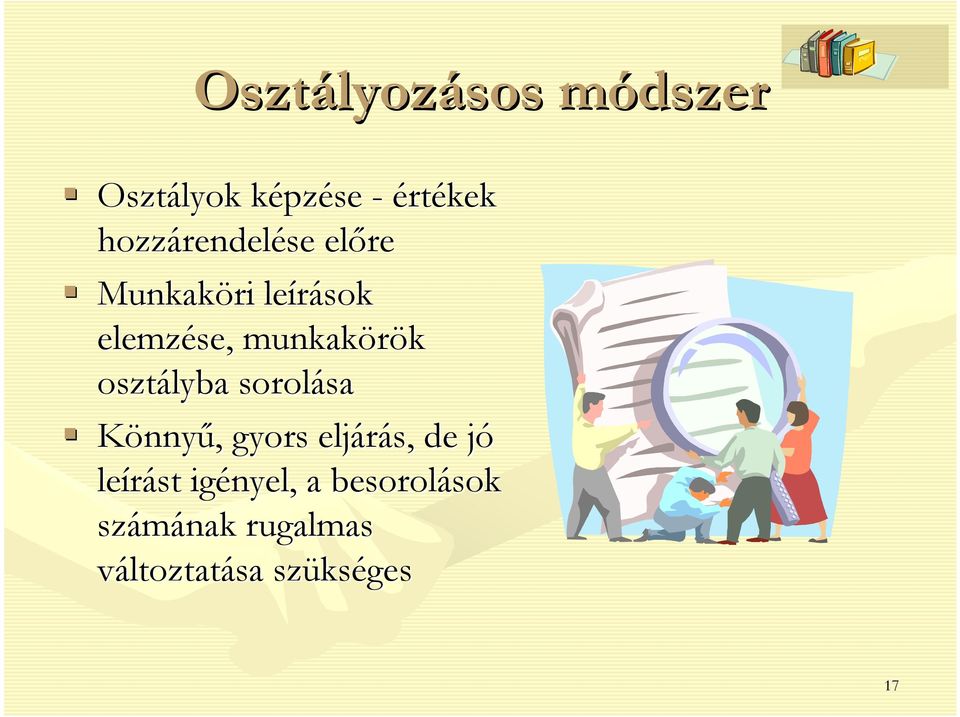 munkakörök osztályba sorolása sa Könnyő,, gyors eljárás, de jój