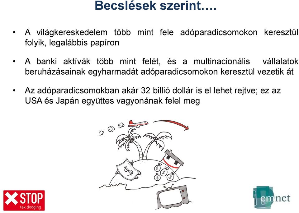 papíron A banki aktívák több mint felét, és a multinacionális vállalatok beruházásainak