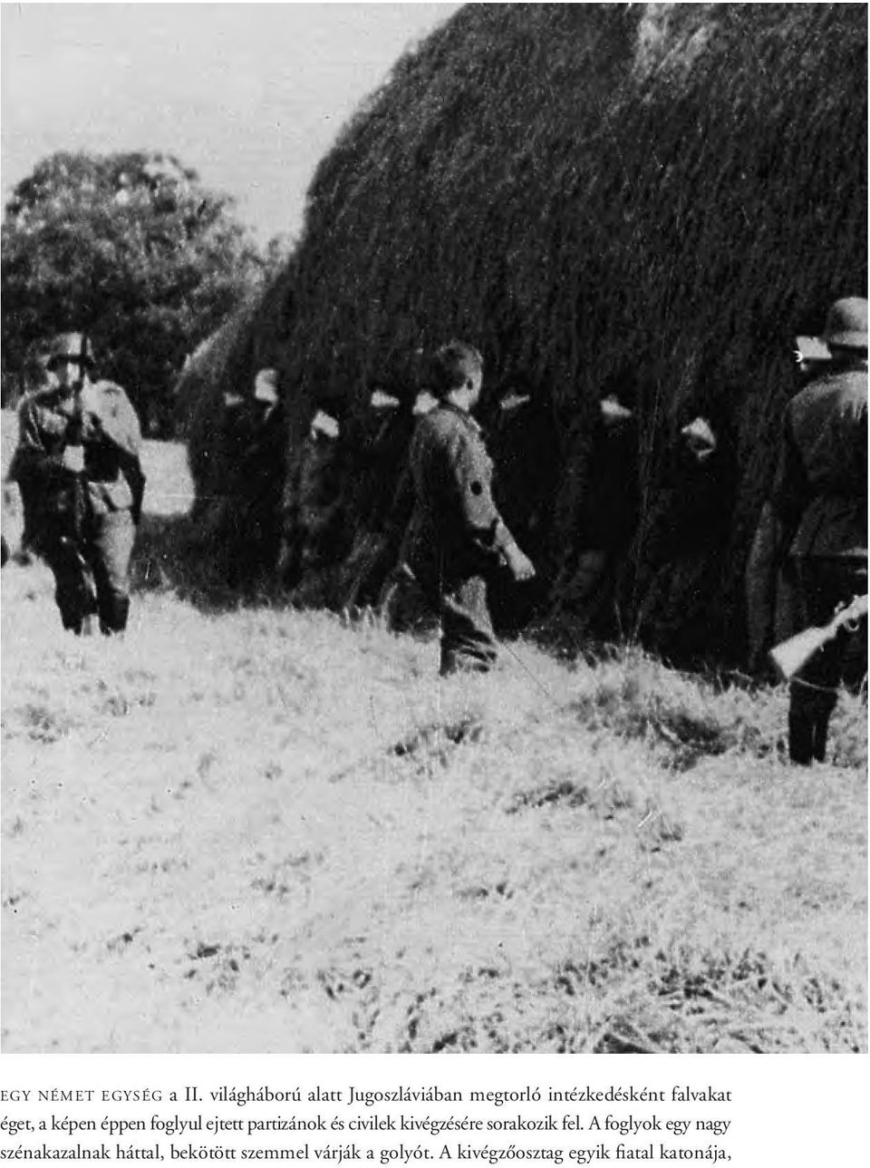 a képen éppen foglyul ejtett partizánok és civilek kivégzésére