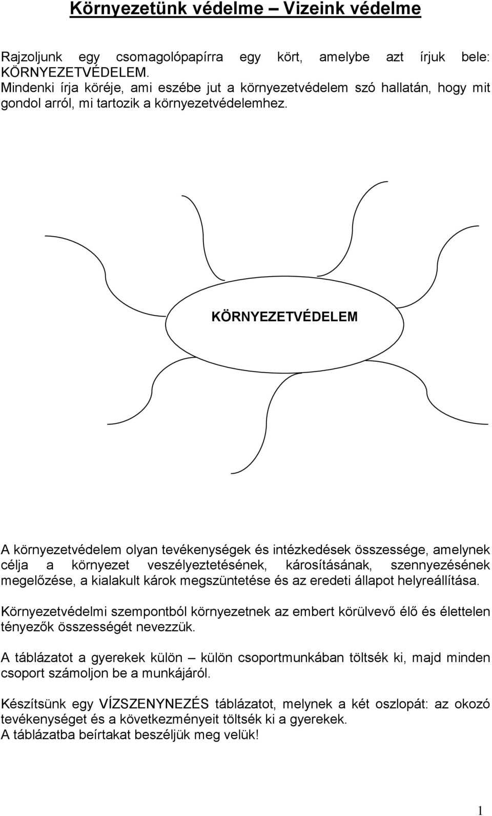 KÖRNYEZETVÉDELEM A környezetvédelem olyan tevékenységek és intézkedések összessége, amelynek célja a környezet veszélyeztetésének, károsításának, szennyezésének megelőzése, a kialakult károk