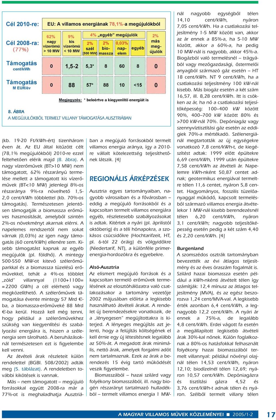 70%-os támogatás). Természetesen jelentôsen támogatják a biomassza erômûves hasznosítását, amelybôl szintén 2%-os növekményt akarnak elérni.
