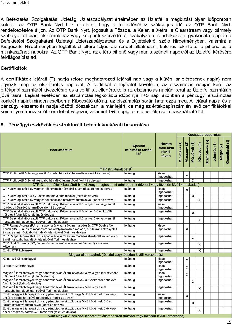 -hez eljuttatni, hogy a teljesítéséhez szükséges idő az OTP Bank Nyrt. rendelkezésére álljon. Az OTP Bank Nyrt.