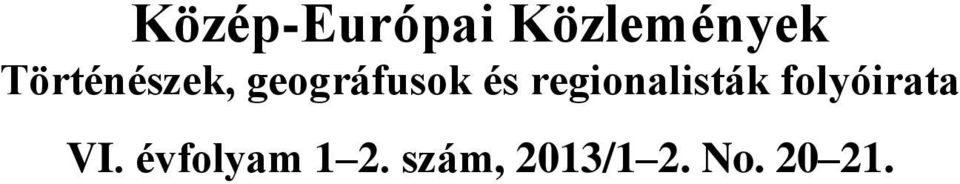 regionalisták folyóirata VI.