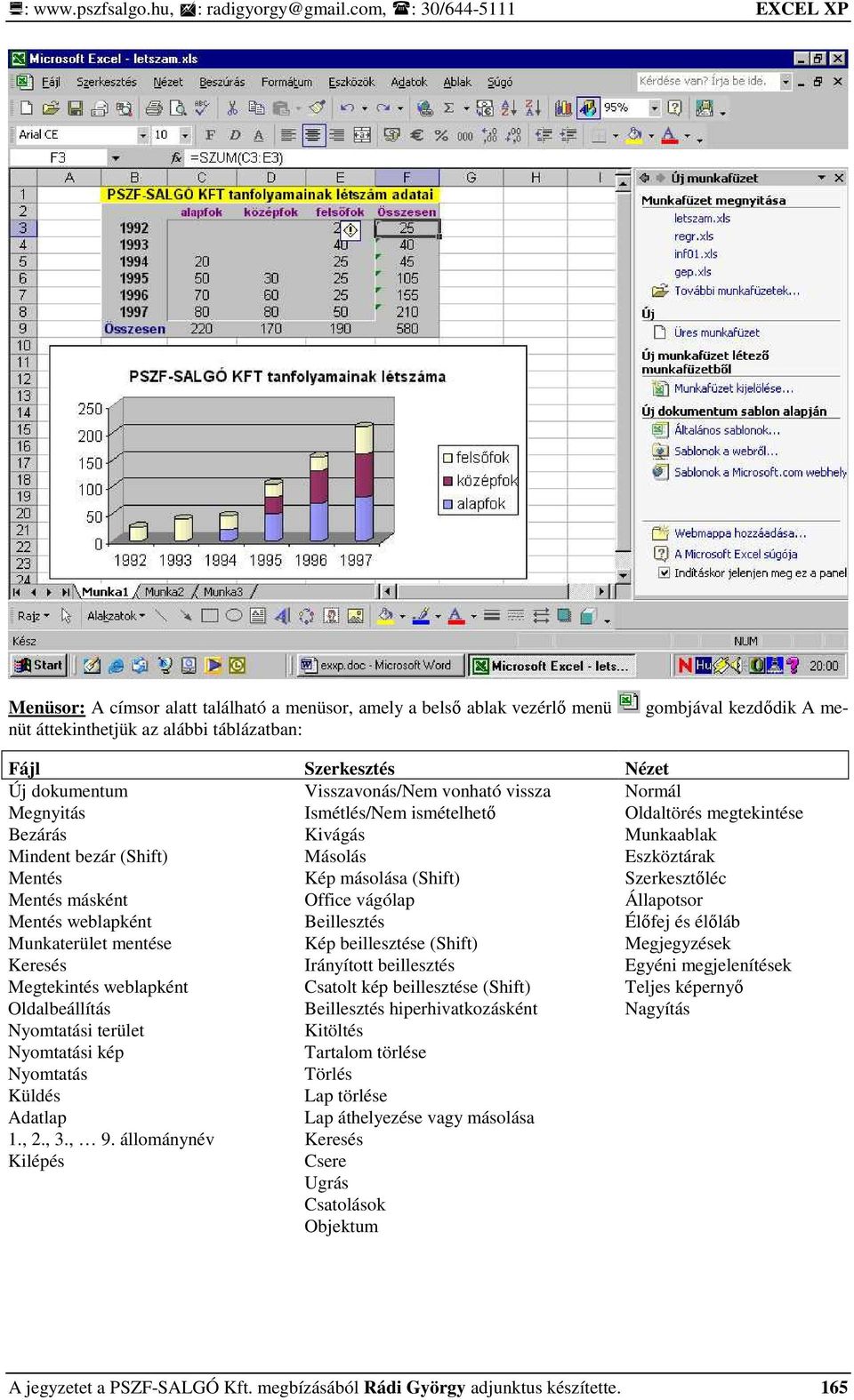 másként Office vágólap Állapotsor Mentés weblapként Beillesztés Élıfej és élıláb Munkaterület mentése Kép beillesztése (Shift) Megjegyzések Keresés Irányított beillesztés Egyéni megjelenítések